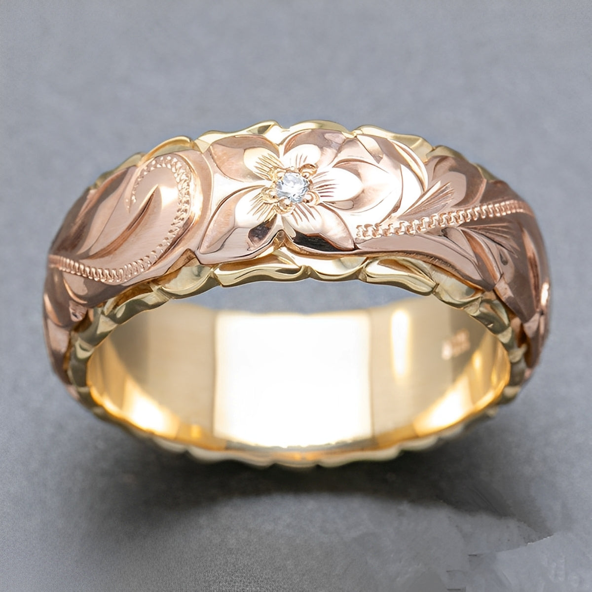 Rosalie – Vintage-Ring Rose Blume in Gold