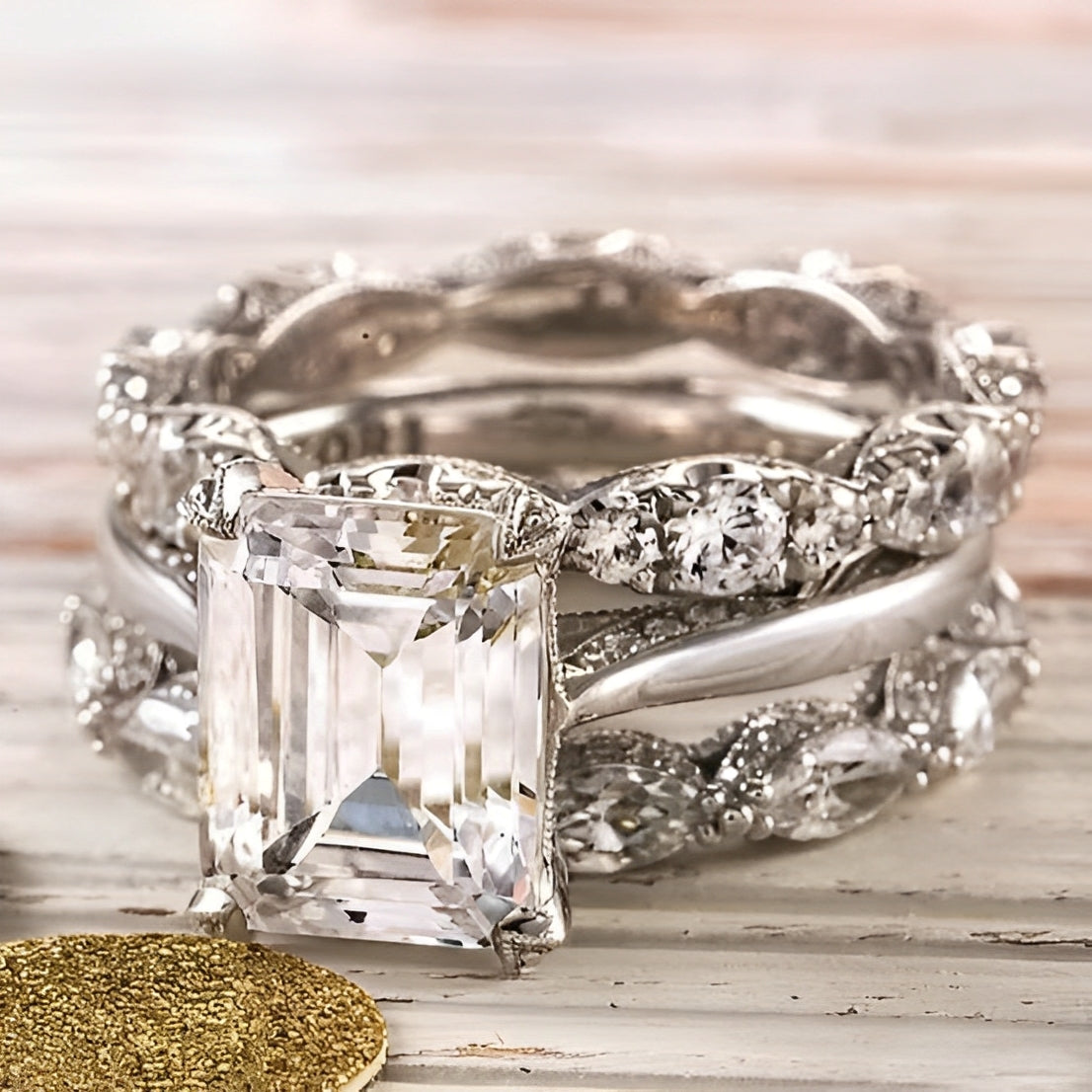Mireille – Vintage-Silberring mit Glänzenden Schichten