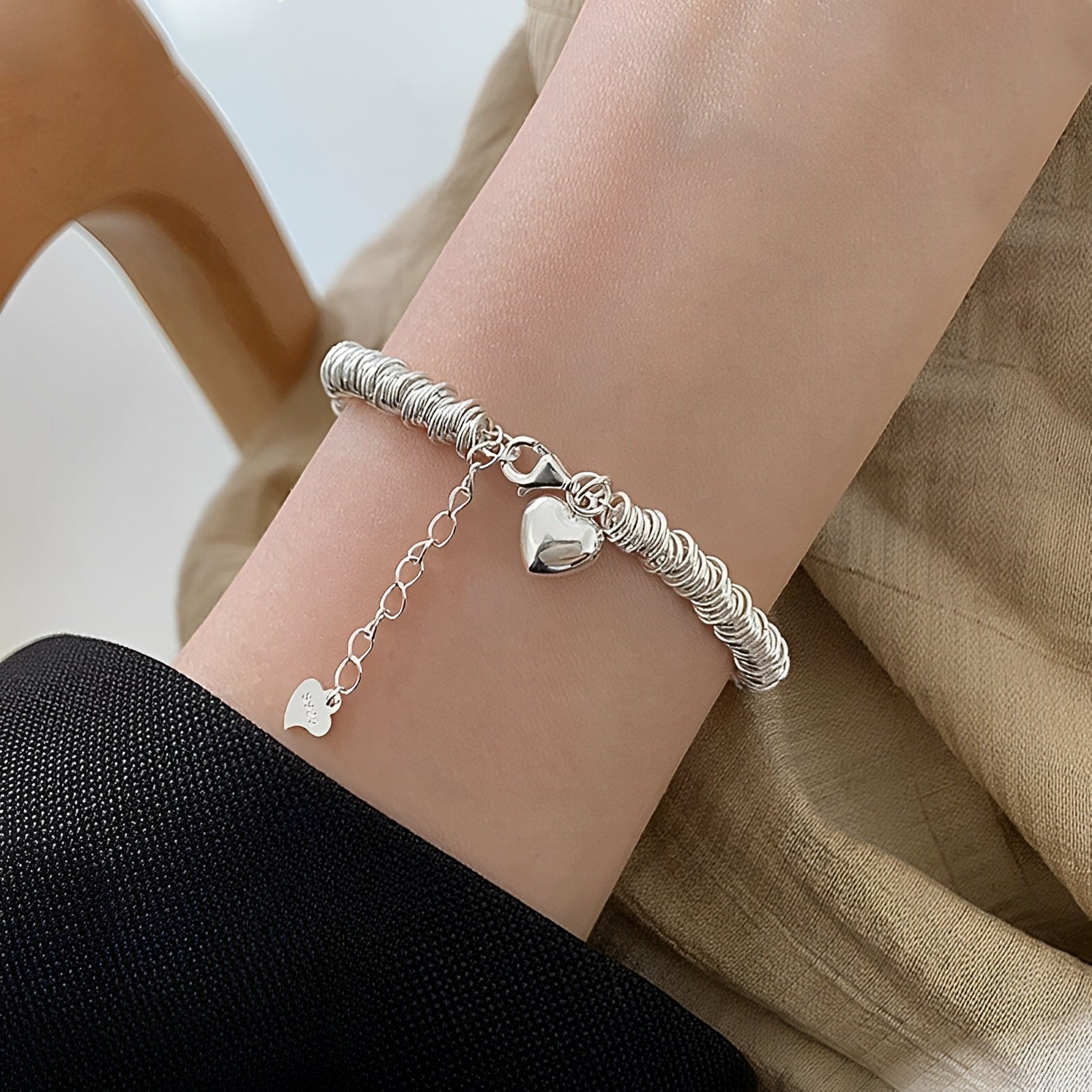 Marie – Elegantes Silberarmband mit Herz