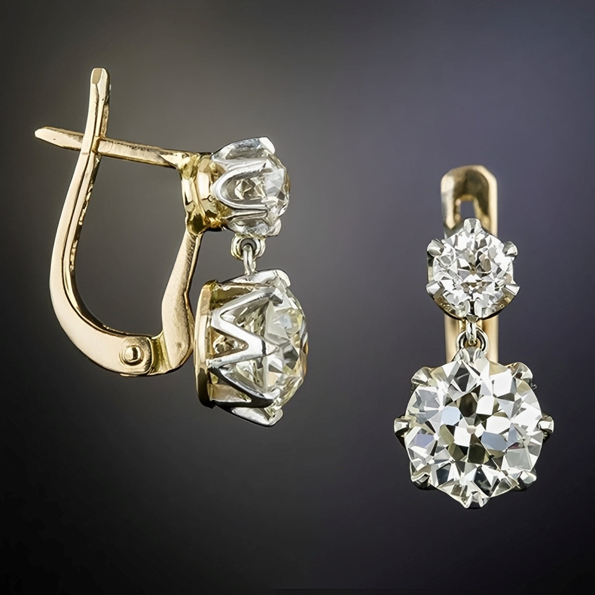 Lianne – Vintage Goldene Ohrringe mit Zirkonia