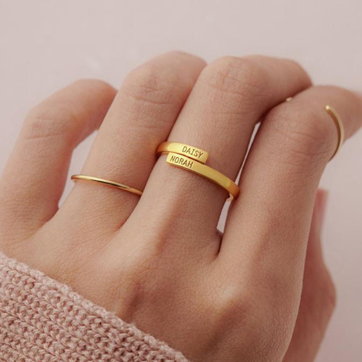 Himari – Personalisierter Paar-Ring Gold