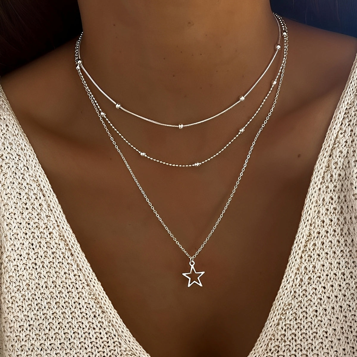 Elly – Vintage-Silberkette mit Stern