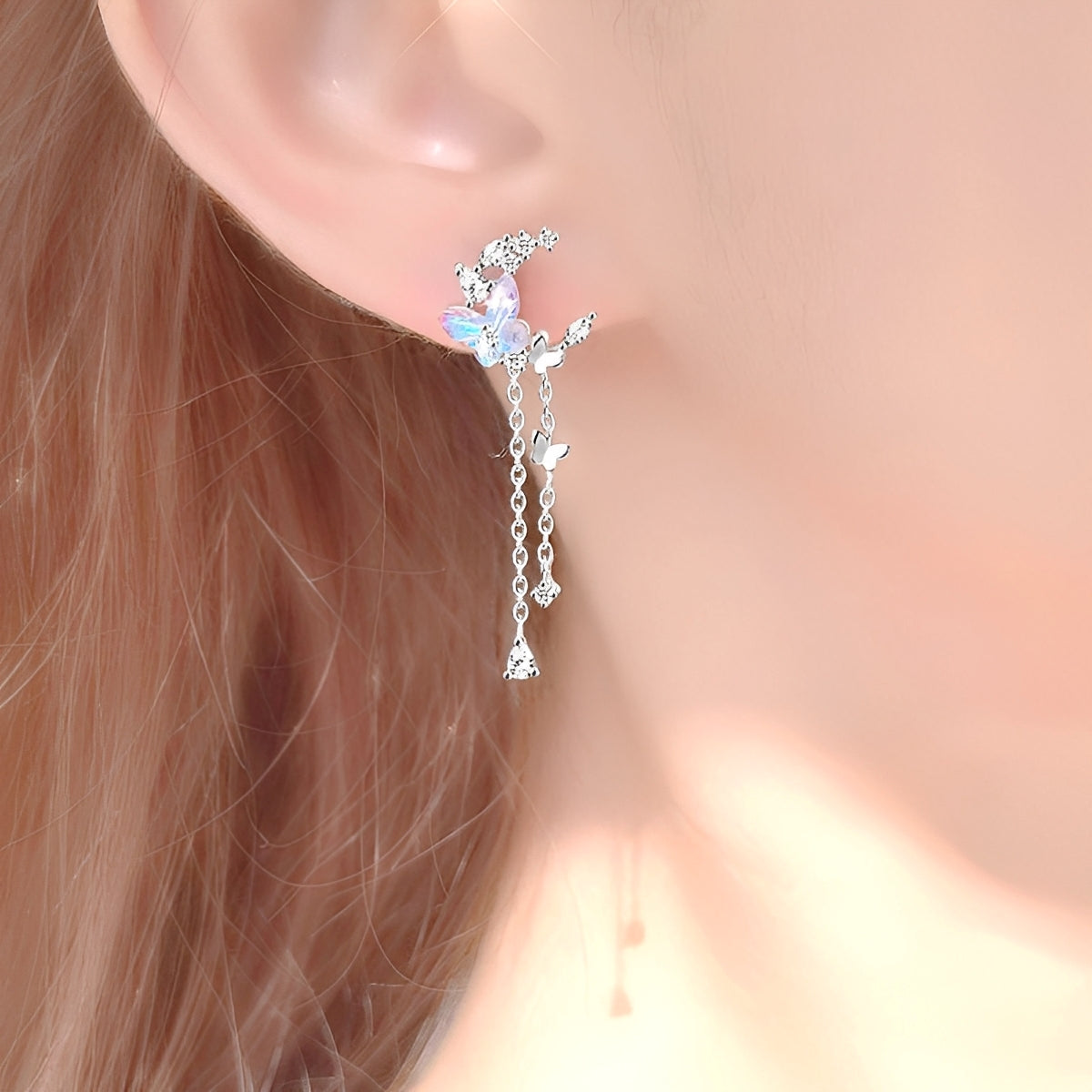 Nelly – Mond- und Schmetterlingsohrringe