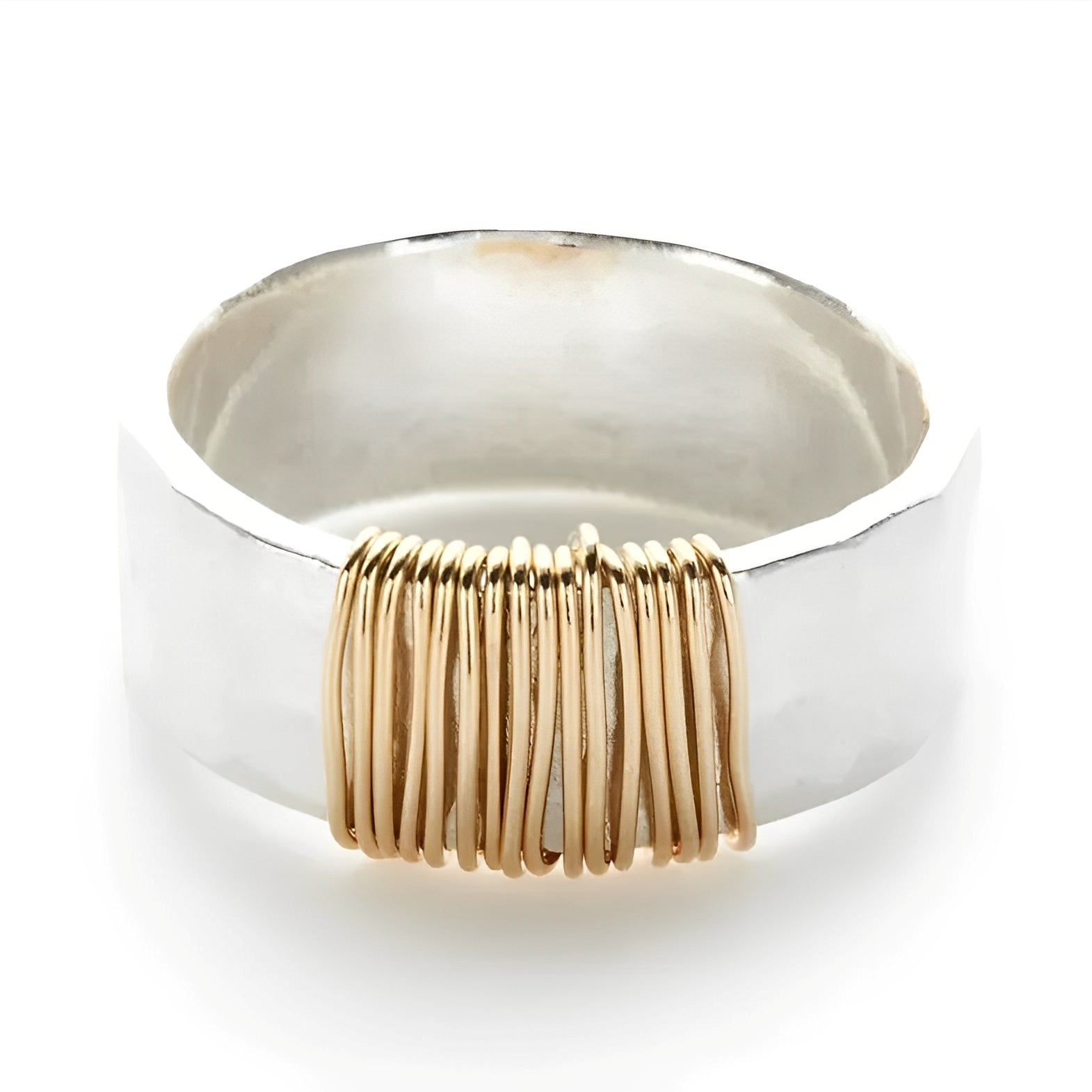 Leira – Silberner Vintage-Ring mit Goldenen Details im Faden