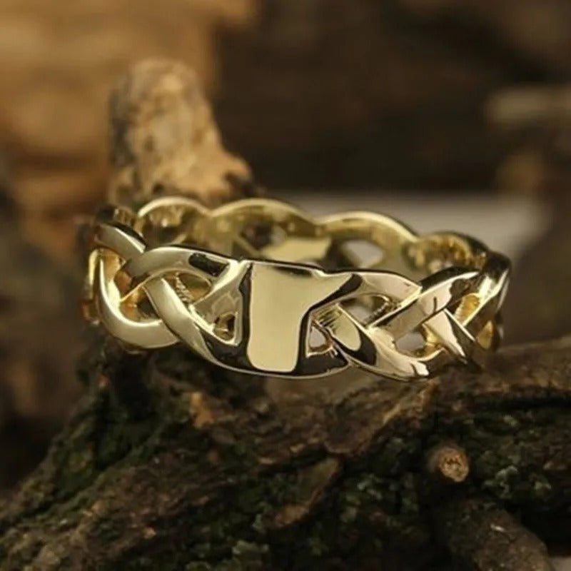 Thalia – Geflochtener Vintage-Ring in Gold