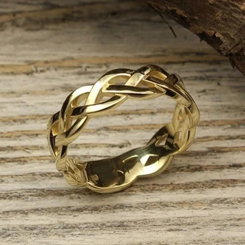 Thalia – Geflochtener Vintage-Ring in Gold