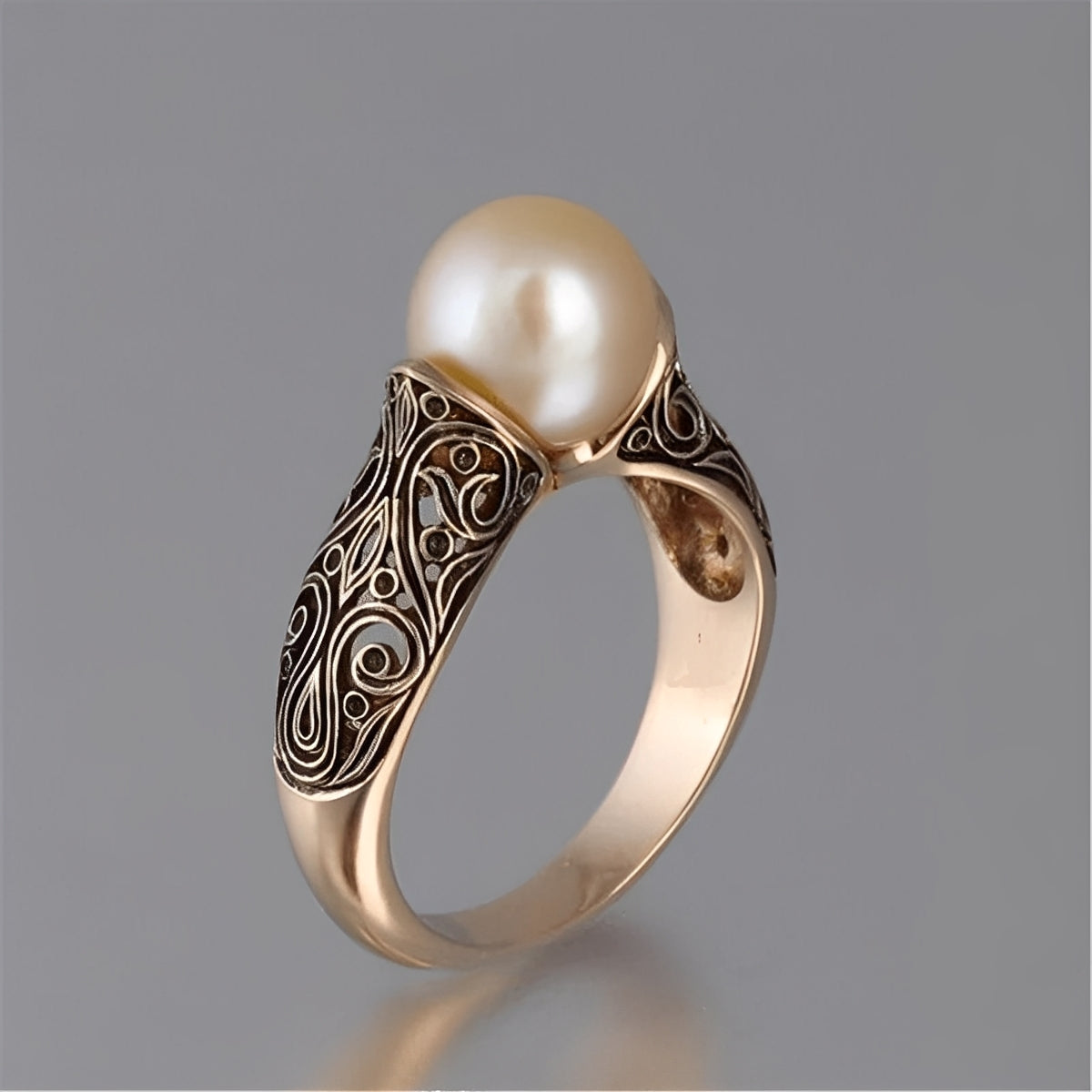 Isabelle – Vintage Goldener Ring mit Perle