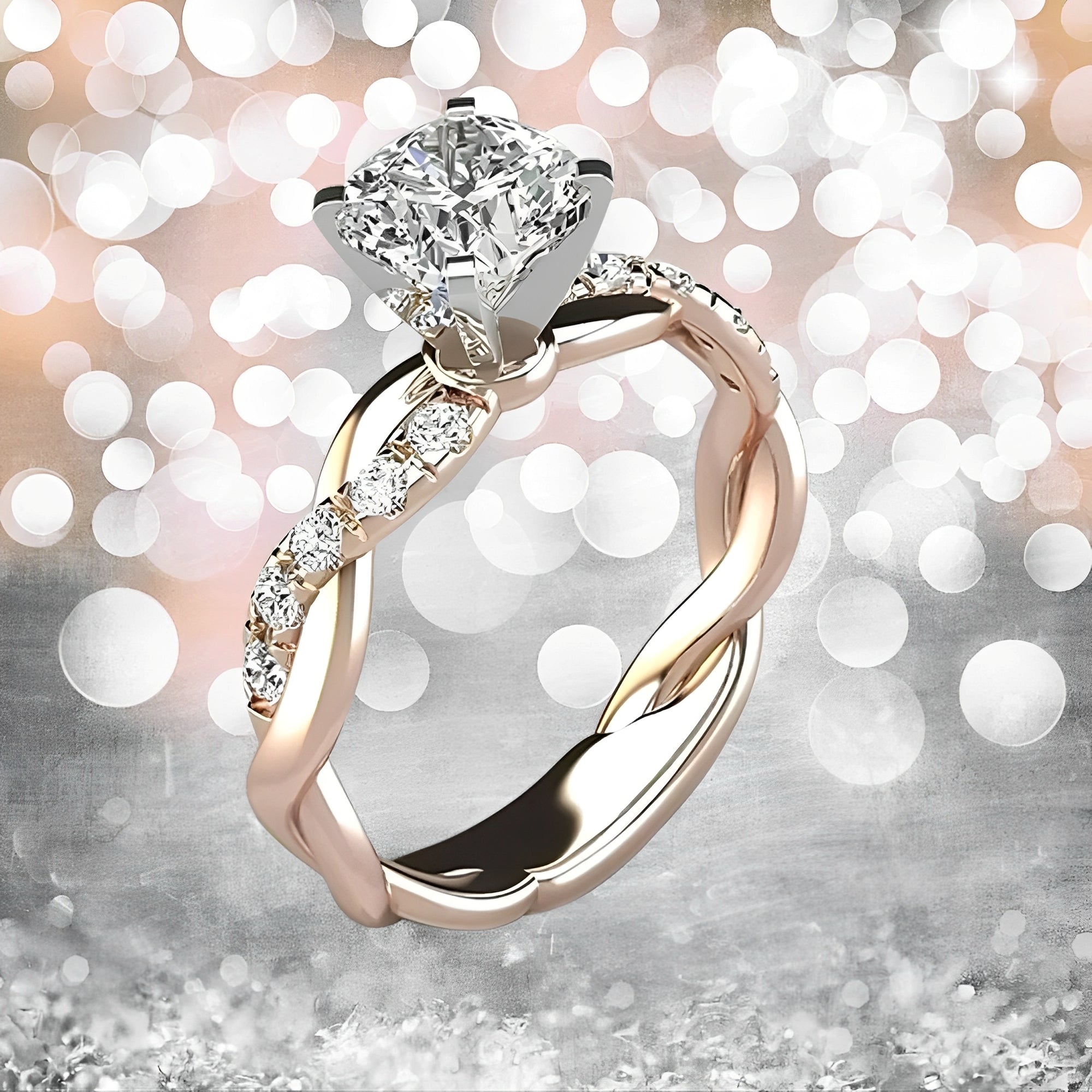 Zayna – Vintage Geflochtener Ring mit Heller Zirkonia