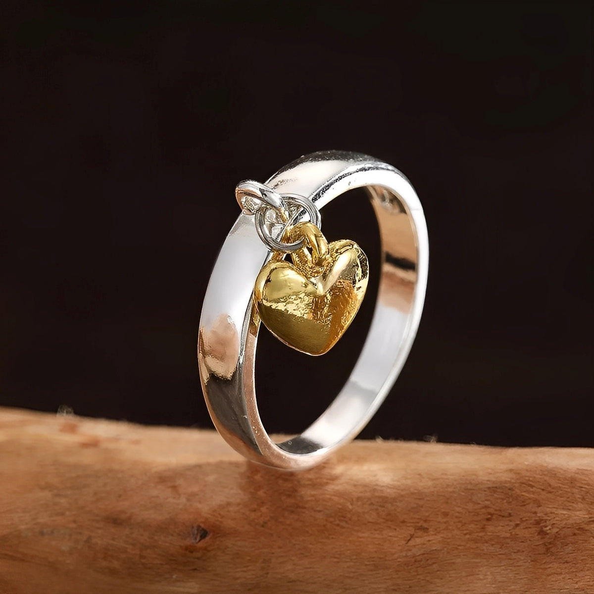 Miriam – Vintage Silberring Hängendes Herz