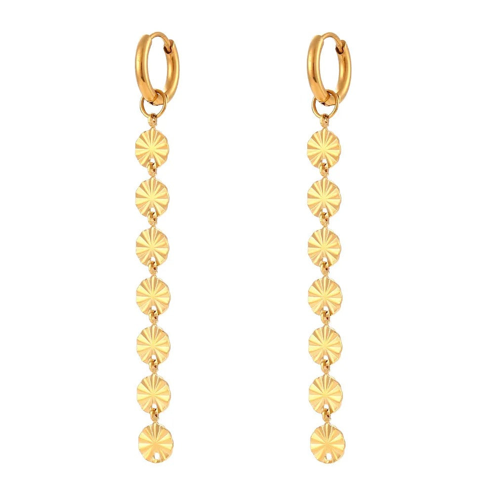 Lou – Goldene Anhänger Ohrringe