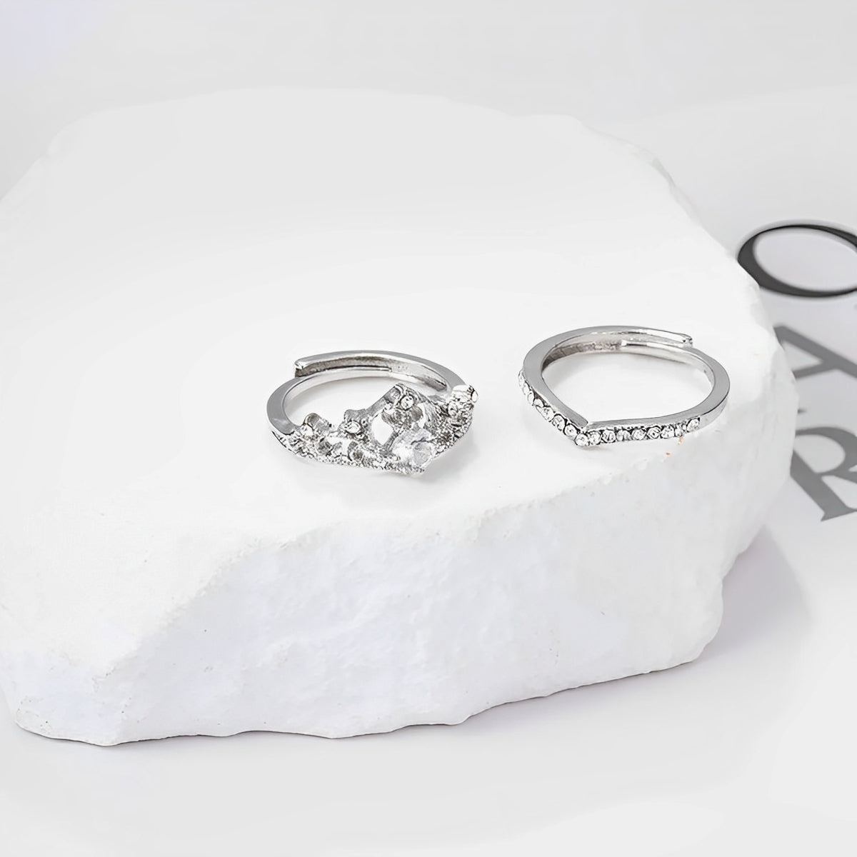 Reina – Set aus Silberringen mit Kronendesign