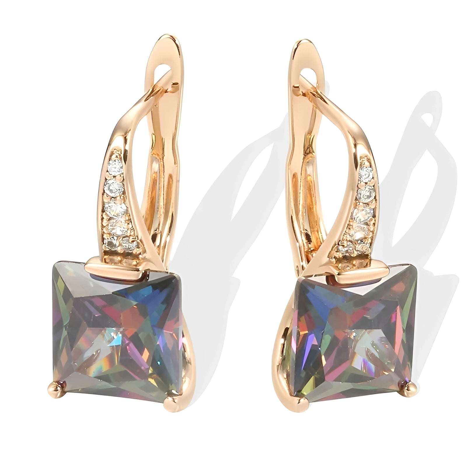 Celina – Kreolen Gold mit bunten Zirkonia