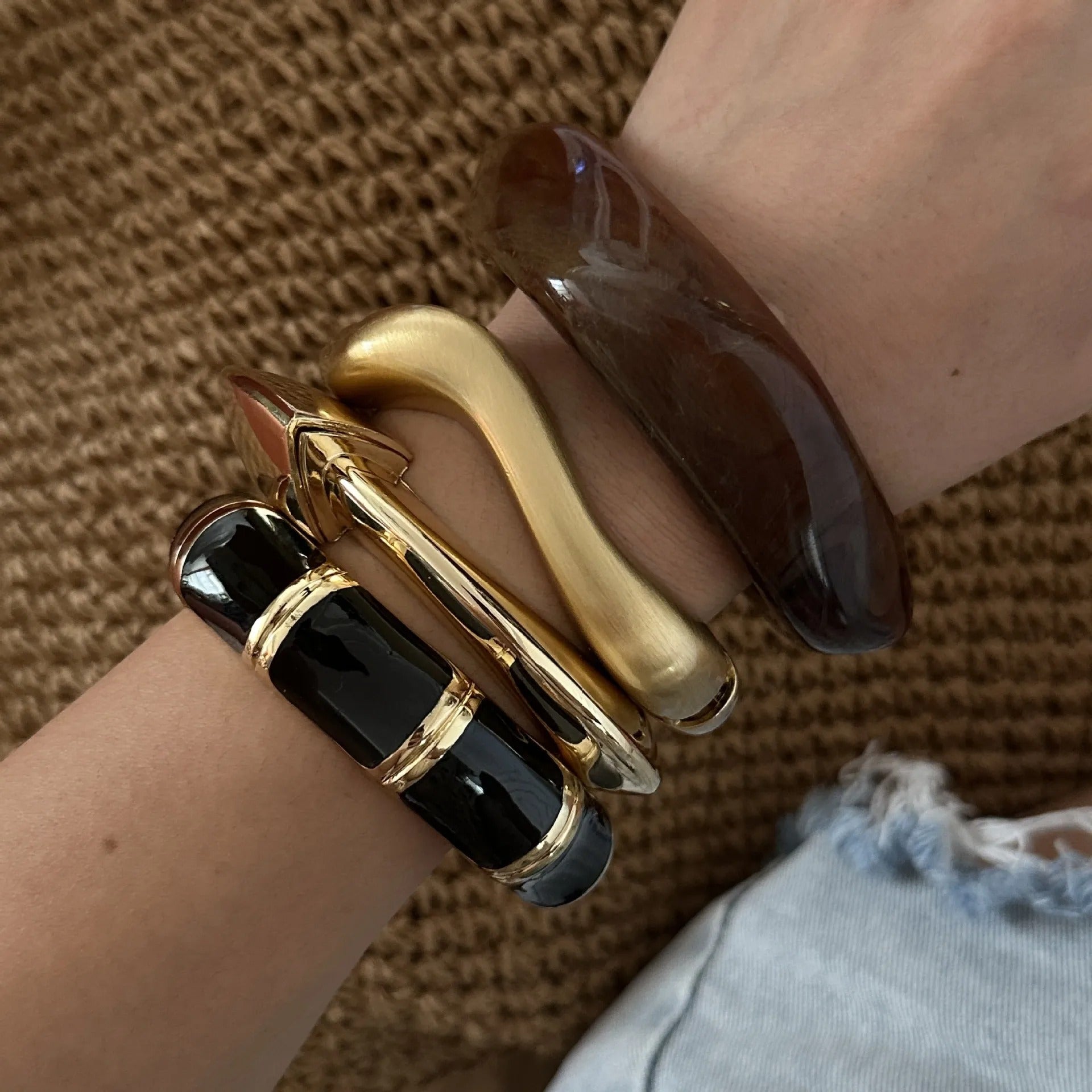 Naomi – Armband Bambus mit Farbblöcken