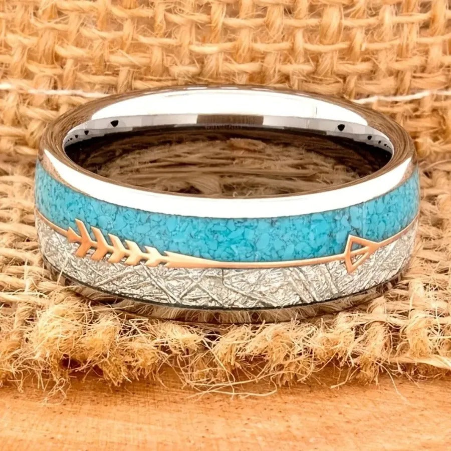 Kamille – Vintage Emaille Eleganter Ring in Silber