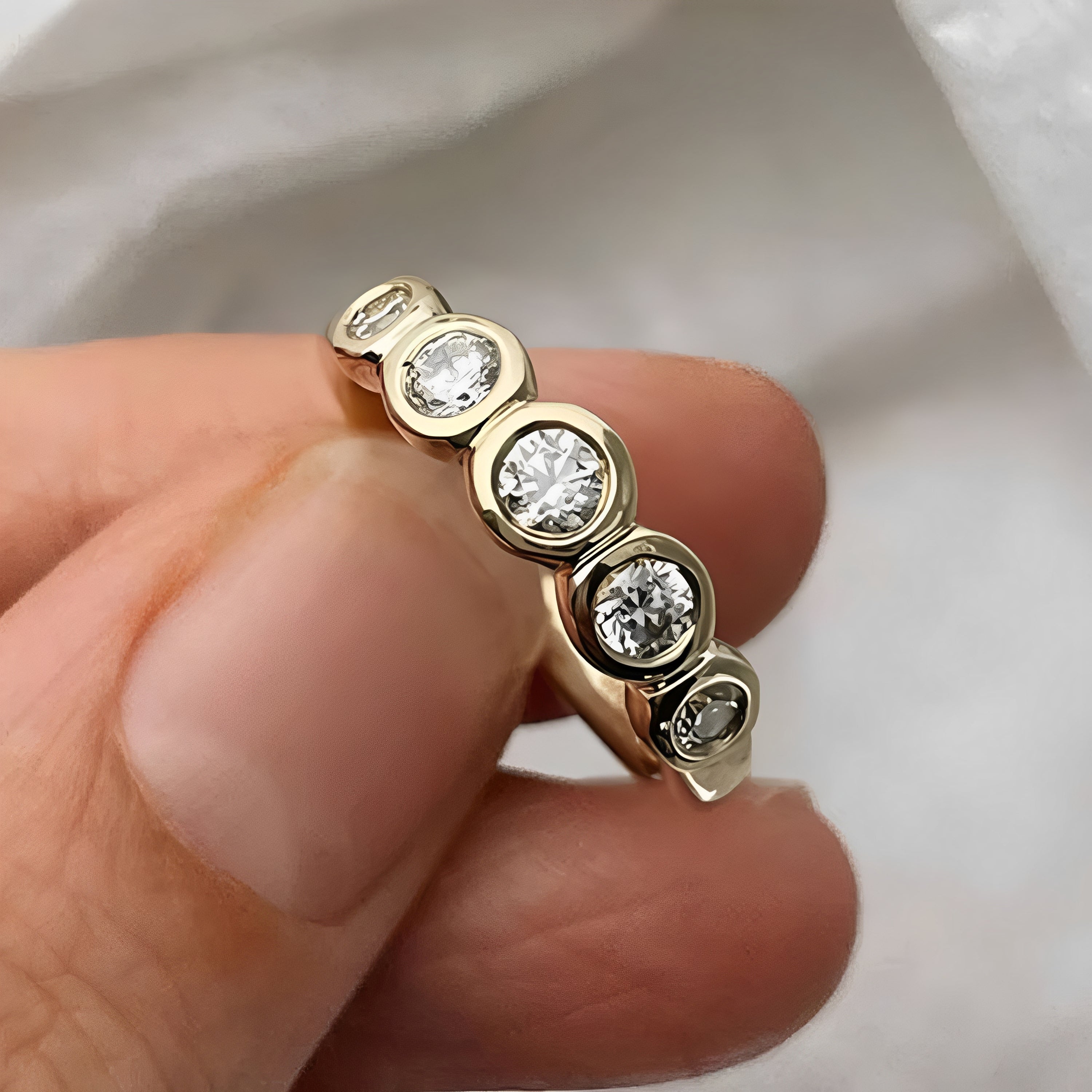 Celina – Set Vintage Goldringe mit Zirkonia