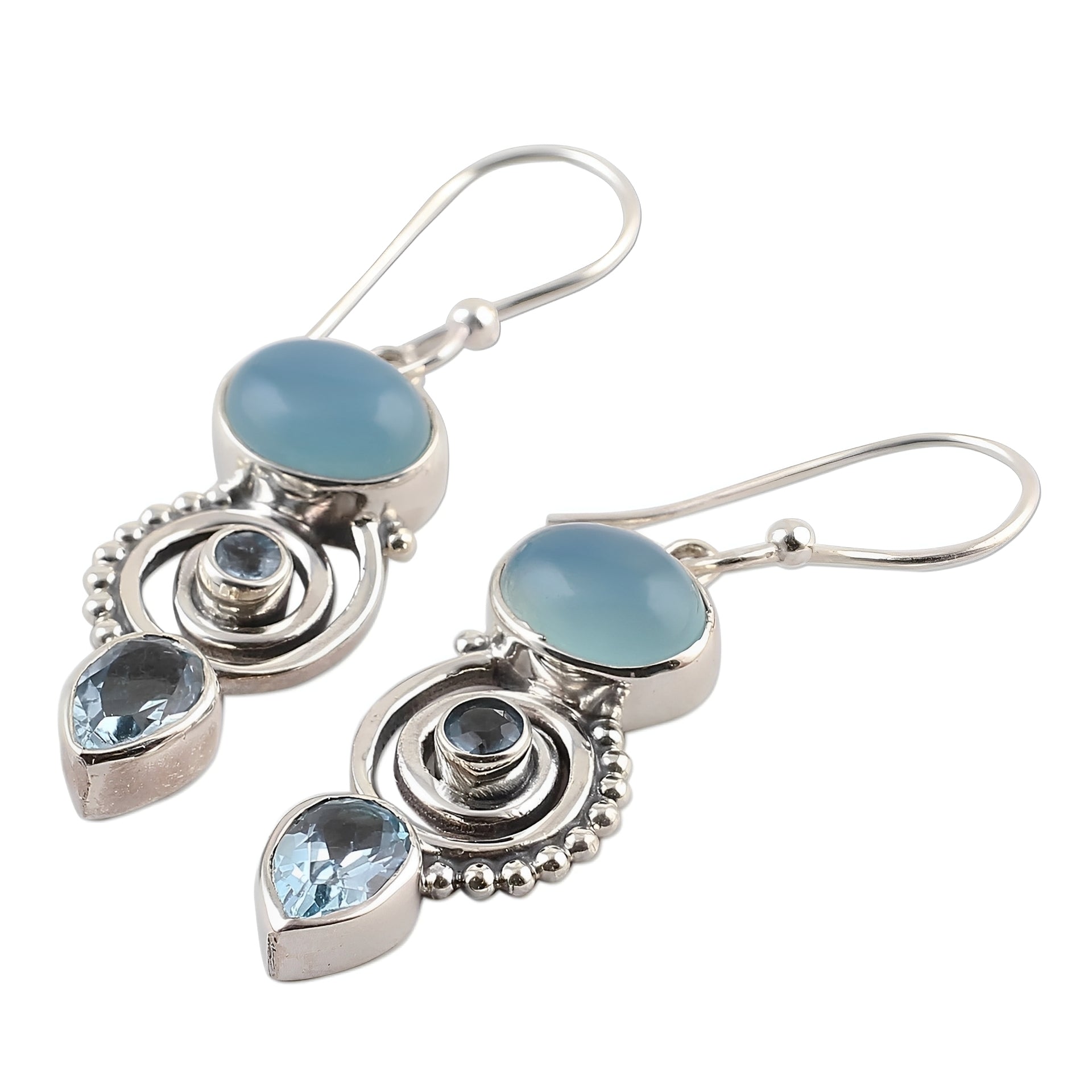 Lunaria – Vintage-Ohrringe mit Mondstein