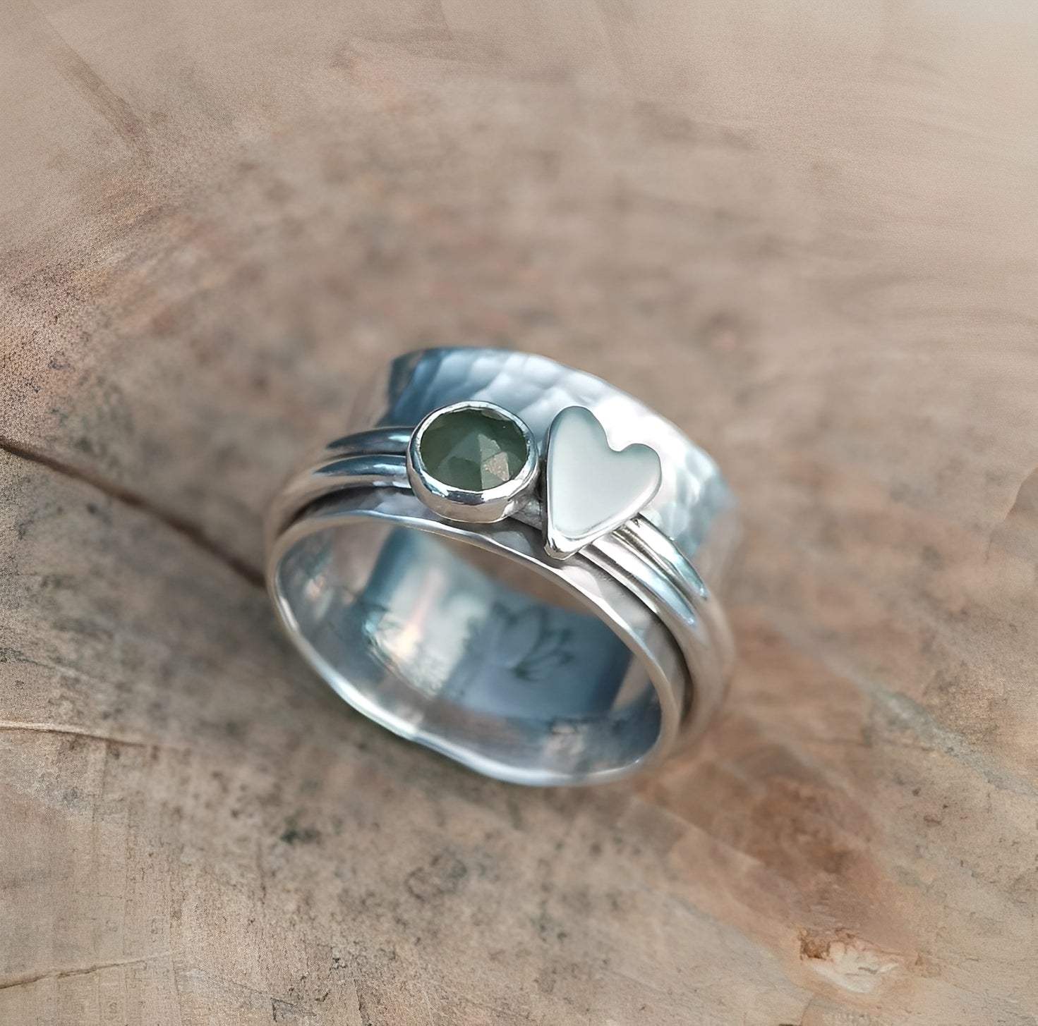 Maely – Ring Herz Silberner Retro-Stil
