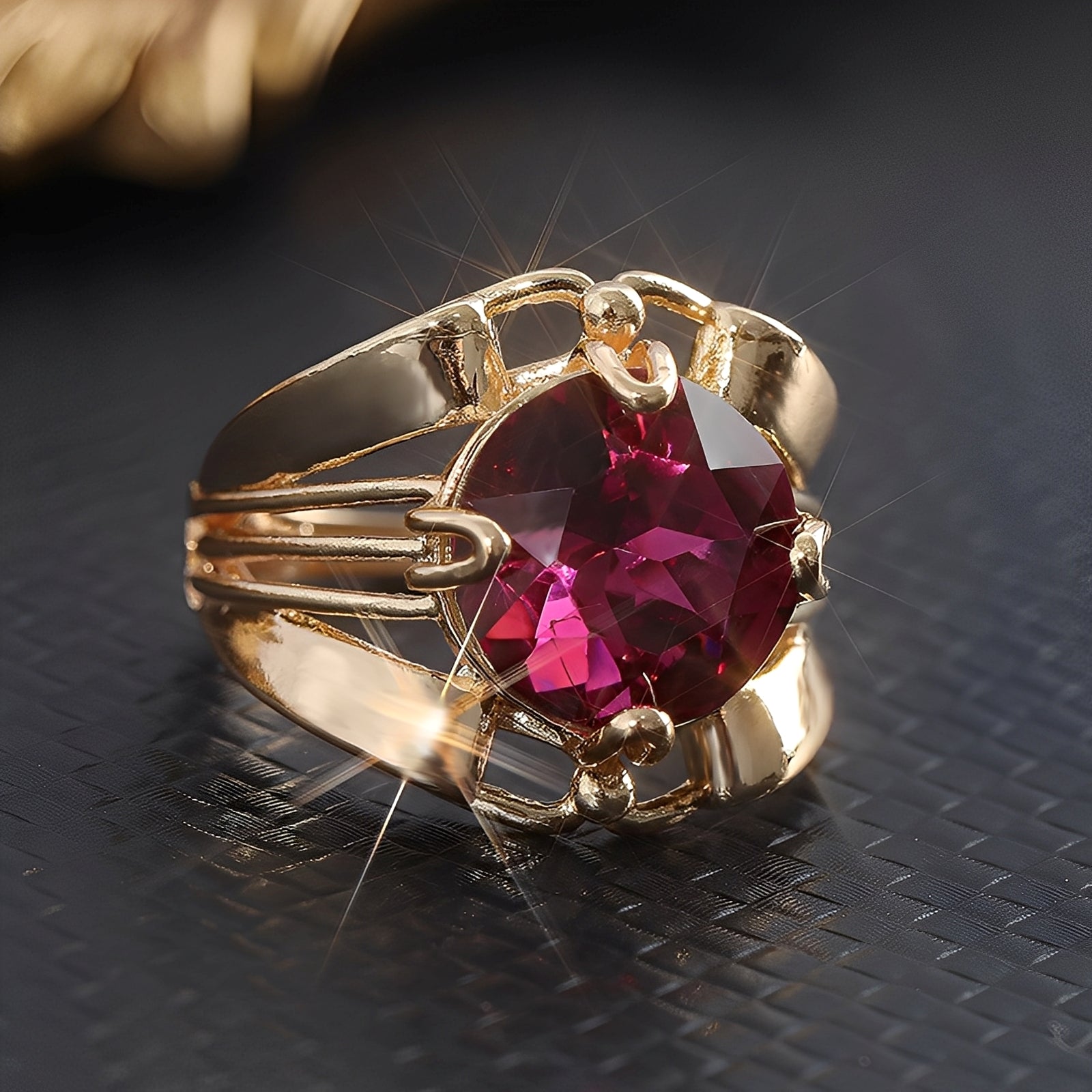 Mikha – Vintage Ring aus Gold mit Granatstein