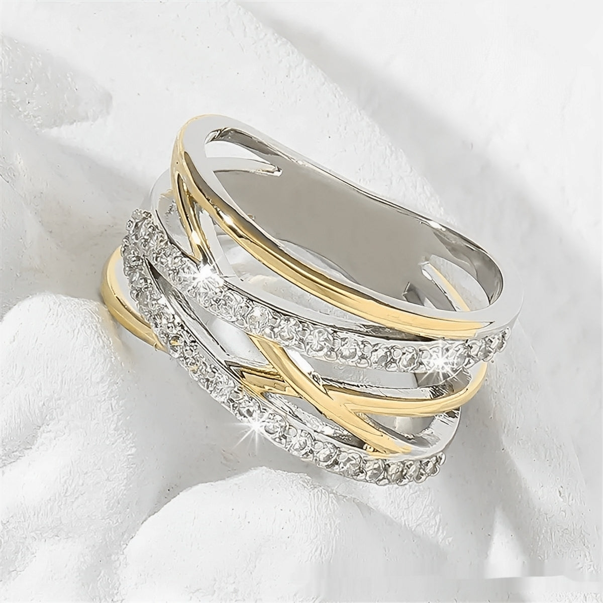 Cayenne – Zweifarbiger Ring mit Brillanten Zirkonia