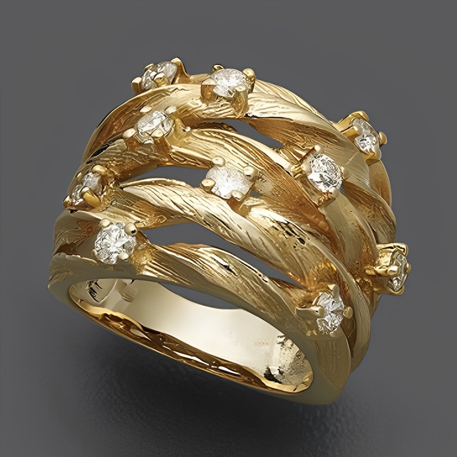 Marisse – Goldener Ring im Vintage-Stil mit zartem Glanz