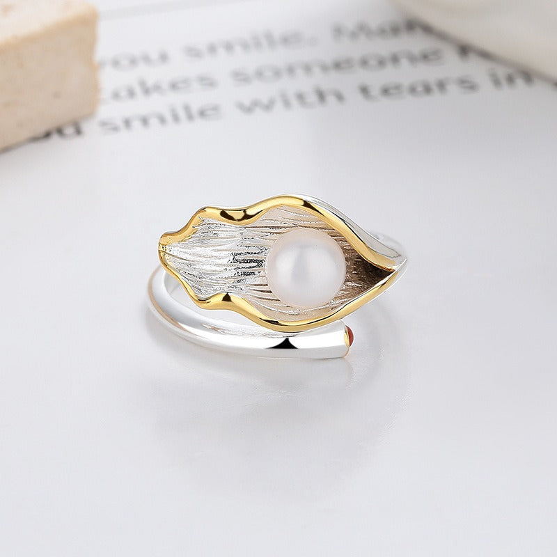 Camille – Vintage Raffinierter Ring Zweifarbige Perle