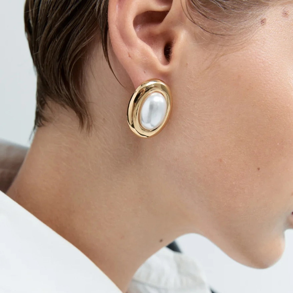 Colette – Ohrringe Vintage Perle aus Edelstahl