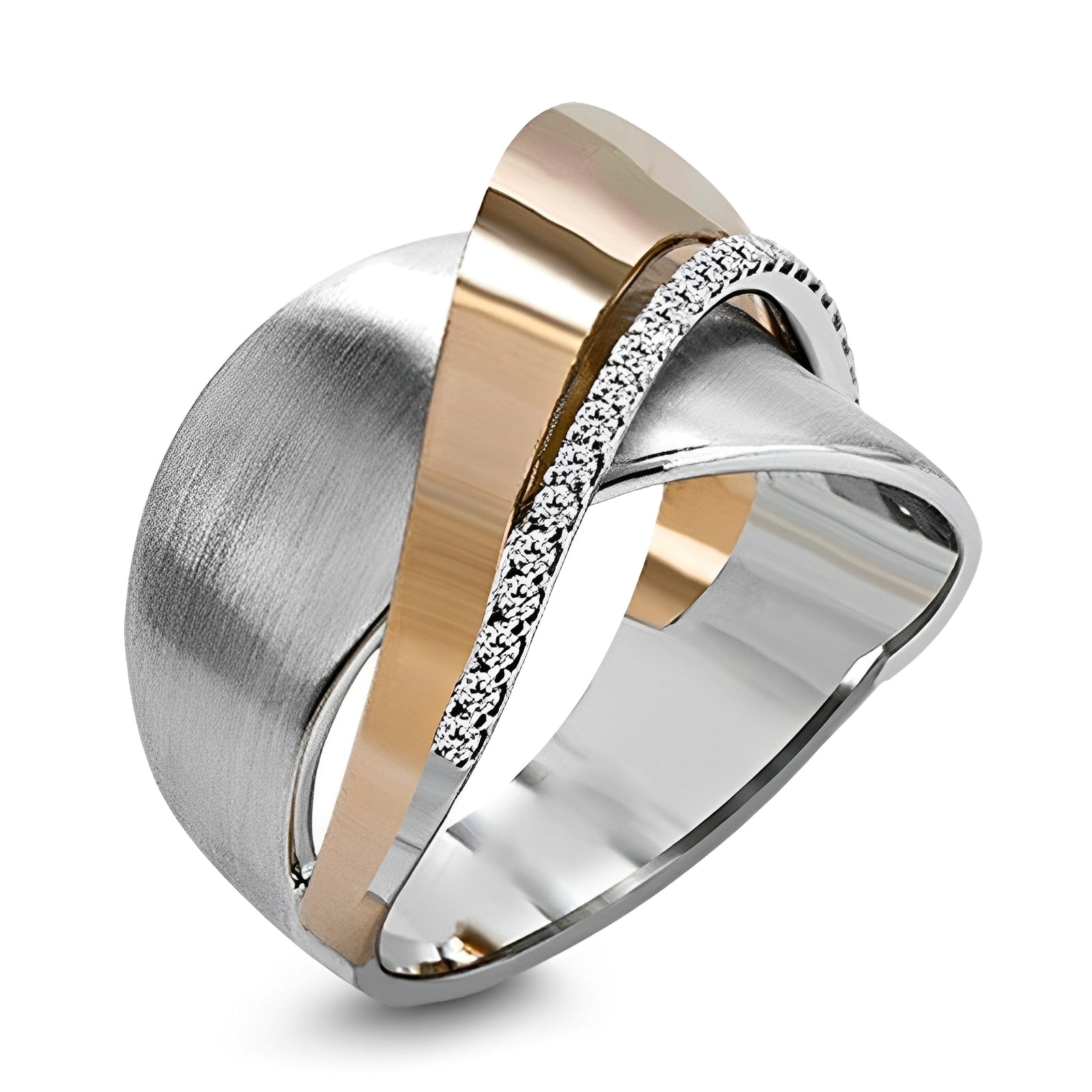 Dalia – Vintage-Ring in Roségold und Silber mit Zirkonia
