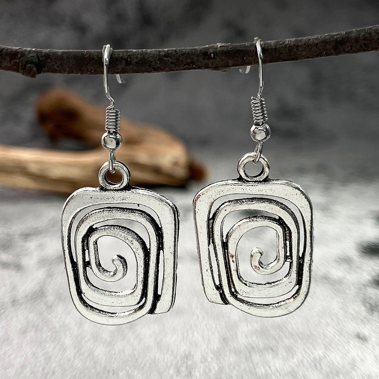 Eva – Spiral-Ohrringe Retro in Silber