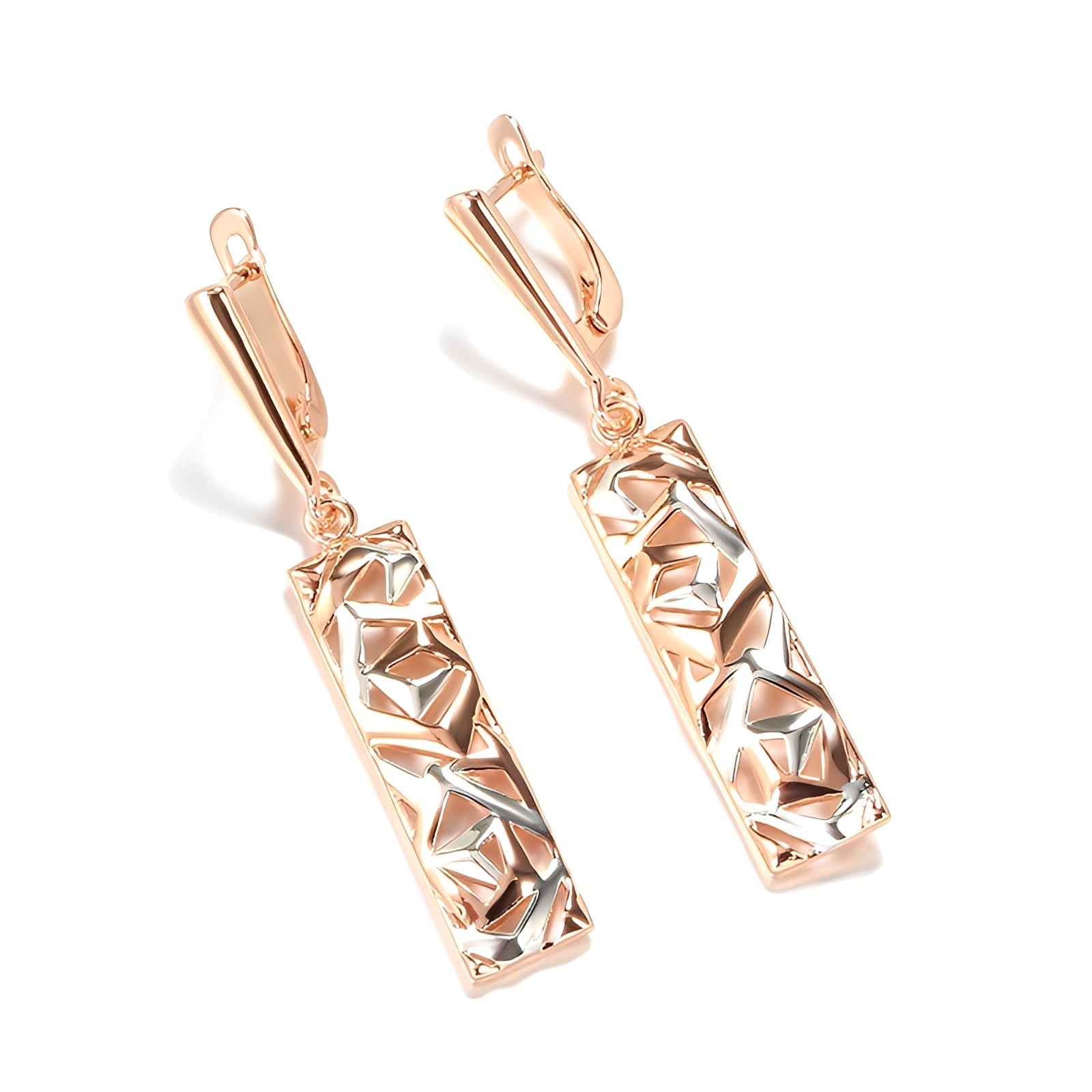 Simone – Rechteckige Elegante Ohrringe in Gold und Silber