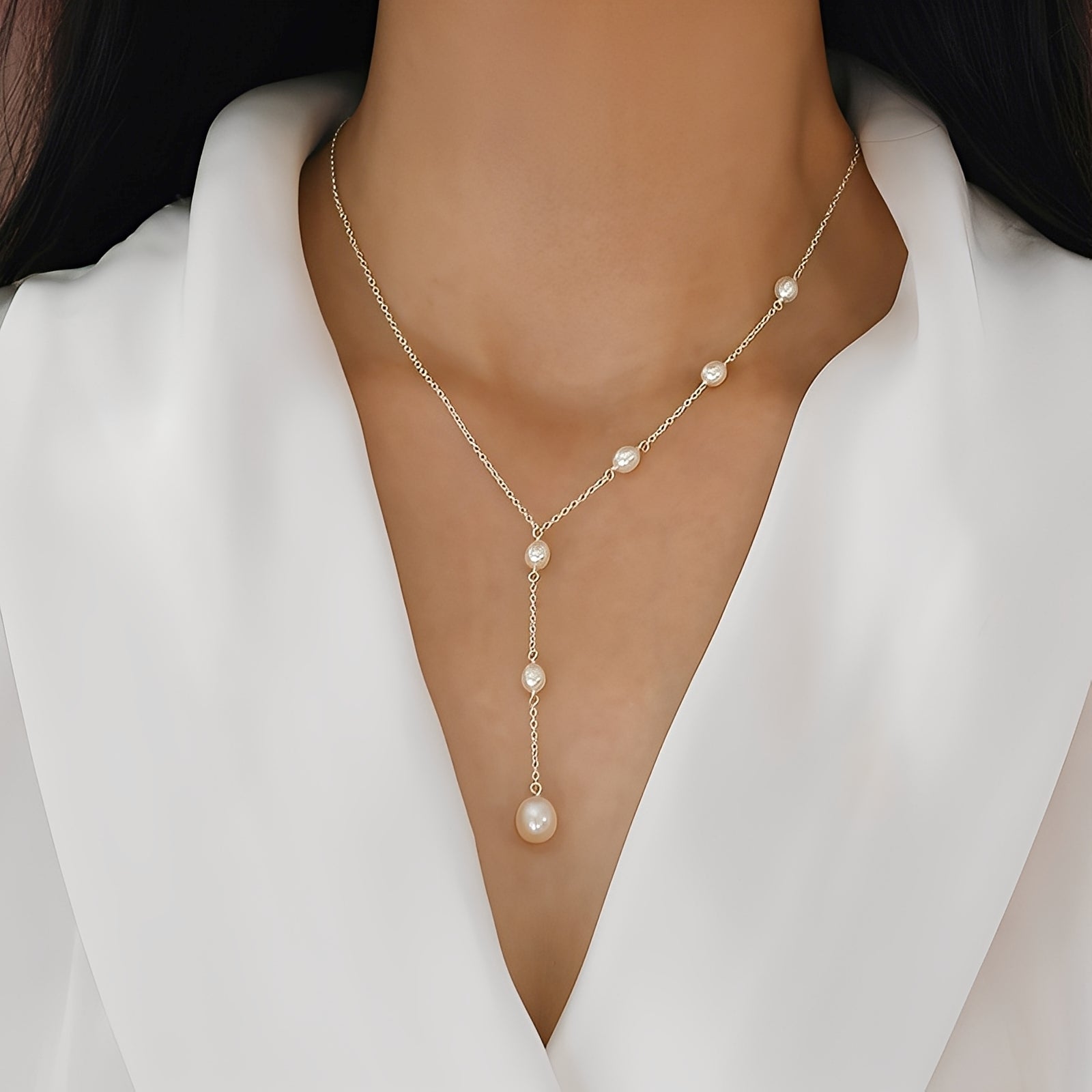 Zeinab – Vintage-Halskette mit Perlenanhänger