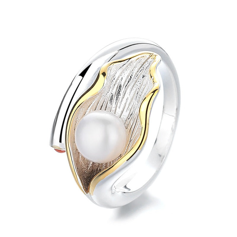 Camille – Vintage Raffinierter Ring Zweifarbige Perle