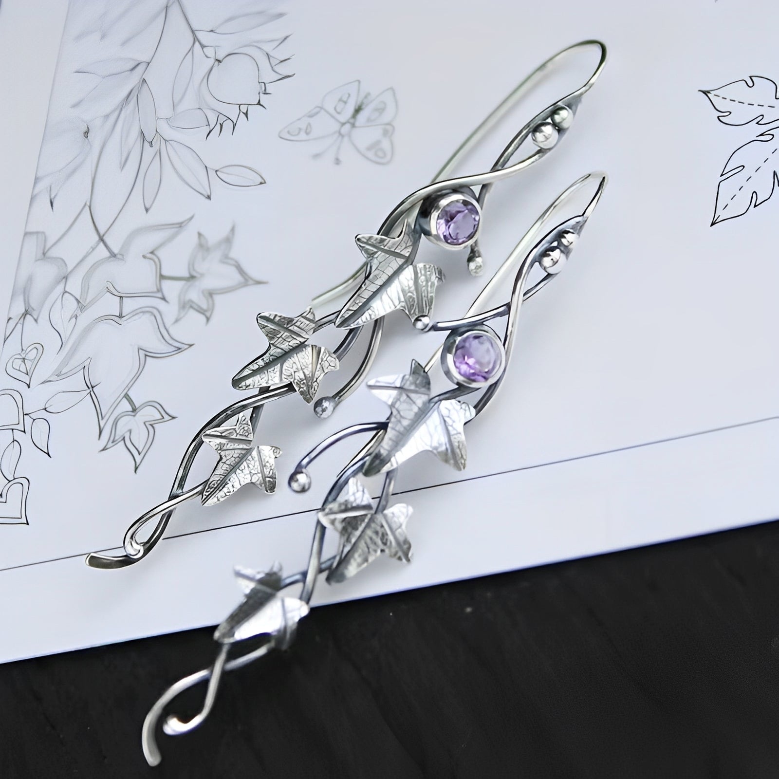 Elvina – Ohrringe Vintage Elfenblätter