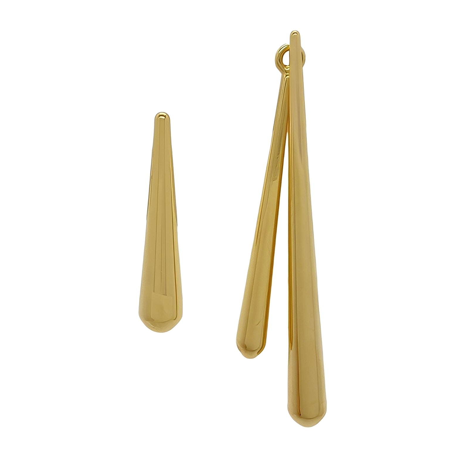 Hapi – Ohrringe, goldene asymmetrische Wassertropfen