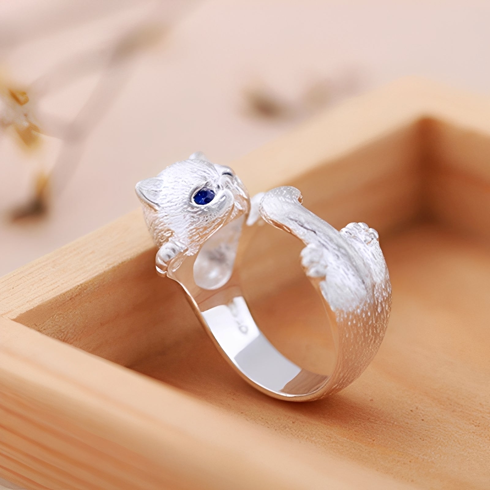 Louna – Feiner Katzenring aus 925er Silber