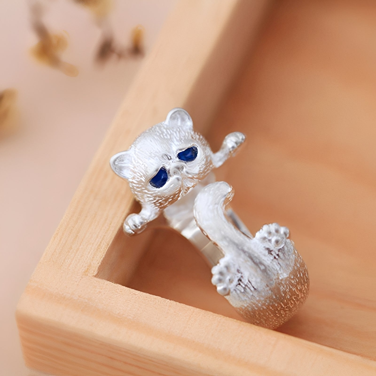 Louna – Feiner Katzenring aus 925er Silber
