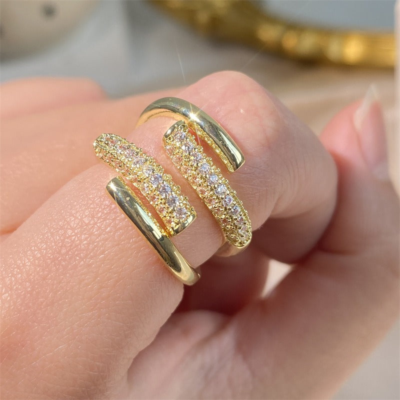 Kaede – Ring Kupfer Geometrische Elegante Form