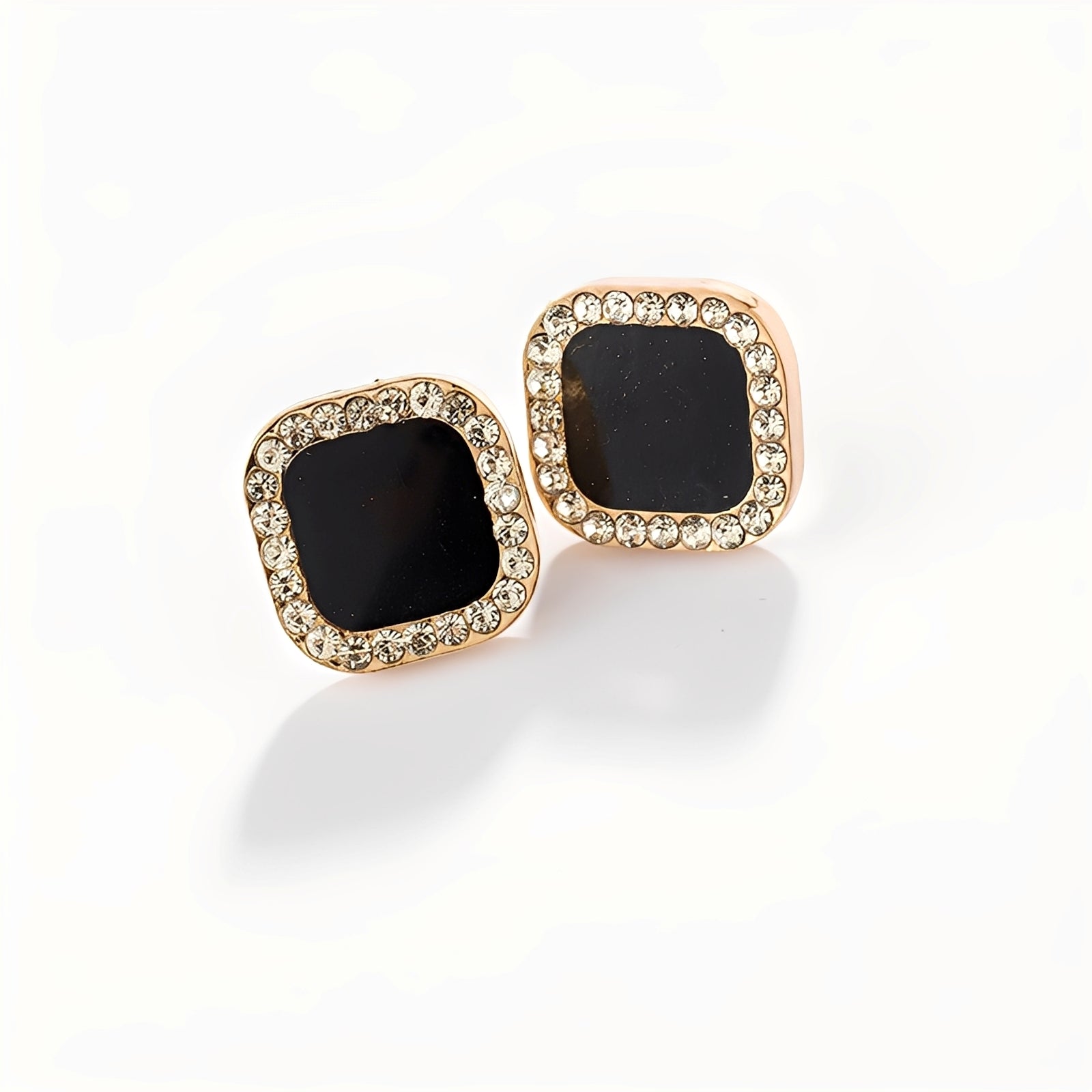Catherine – Ohrringe Onyx und ewige Diamanten