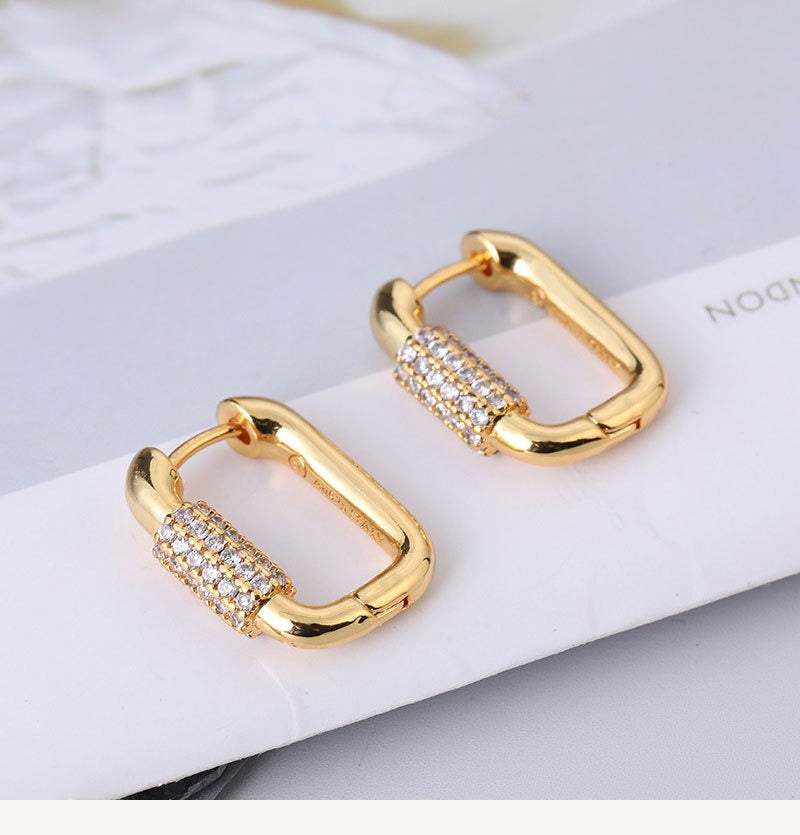 Stacey – Quadratische Ohrringe mit Zirkoniapflaster