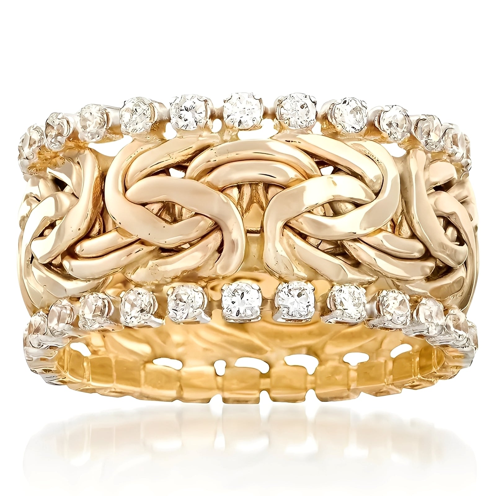 Lydia – Bijou aus geflochtenem Gold mit Zirkonia