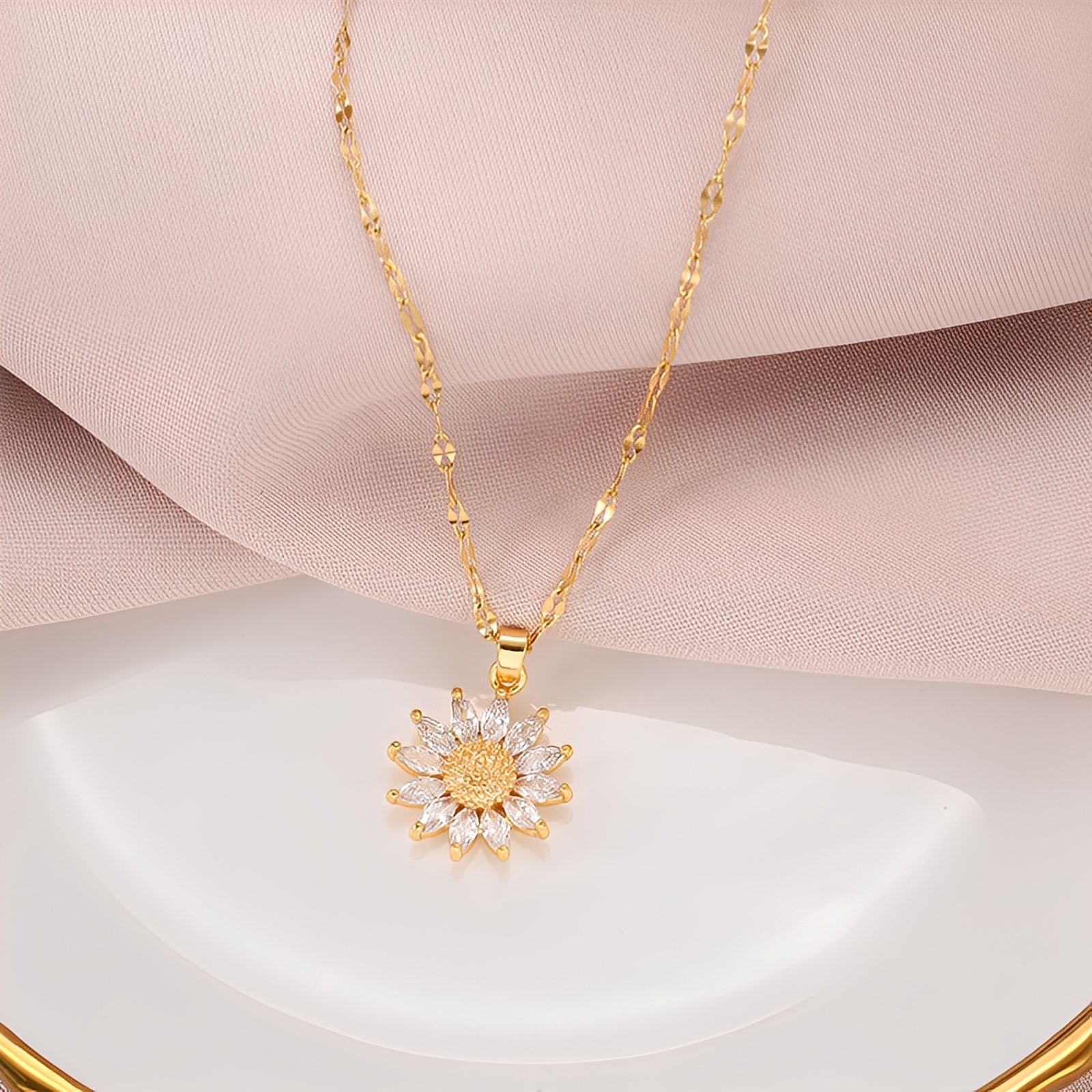 Manon – Collier Tournesol Éclatant en Or
