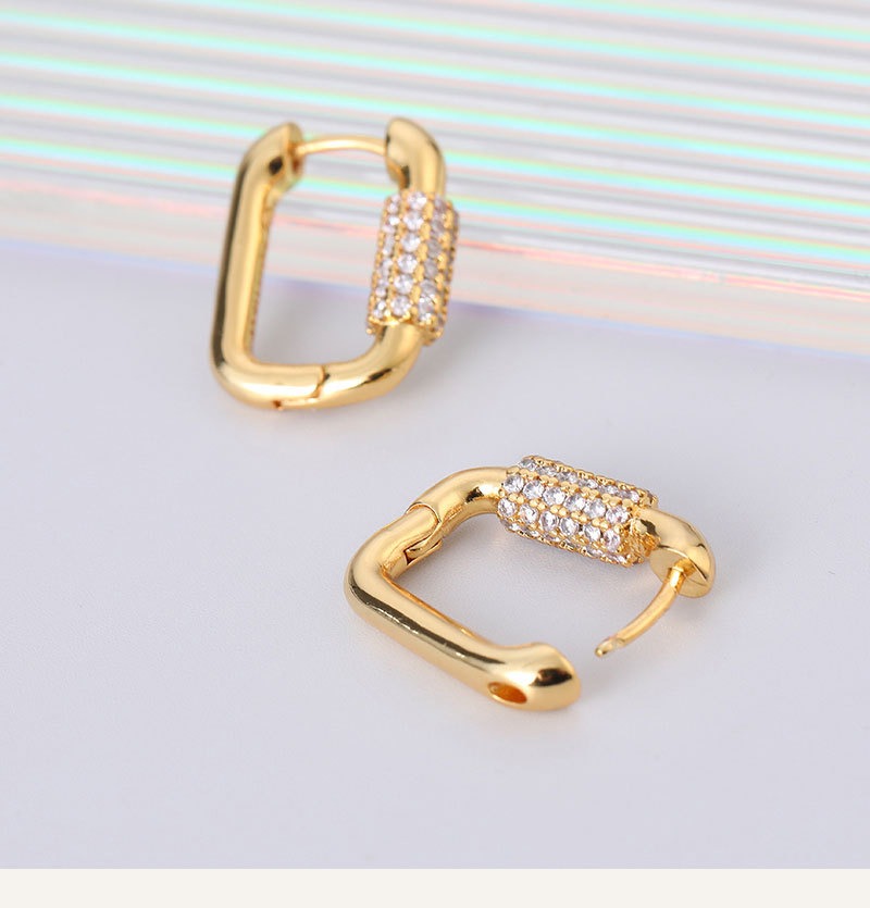 Stacey – Quadratische Ohrringe mit Zirkoniapflaster