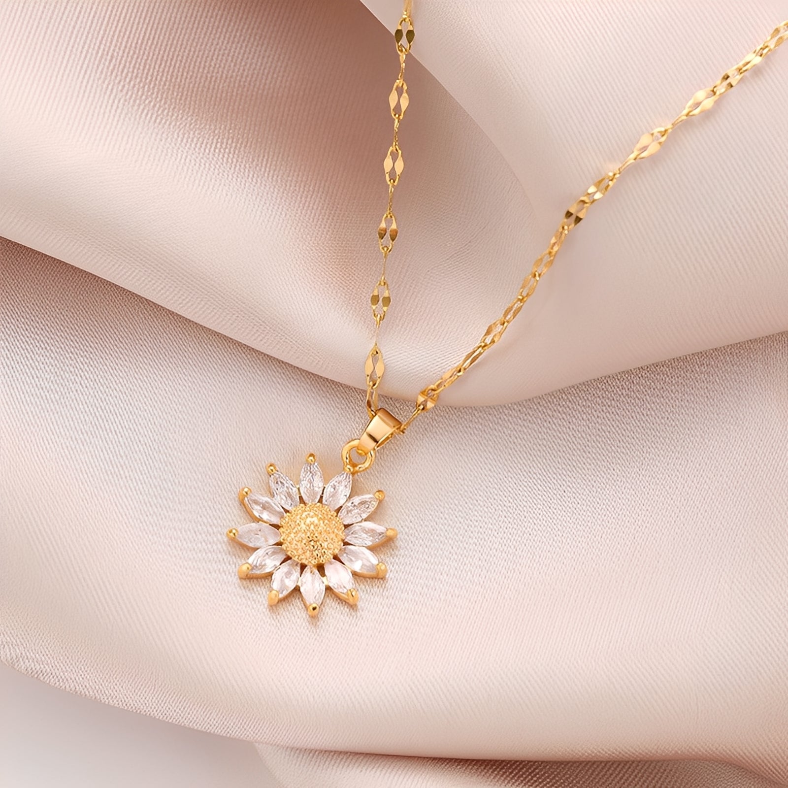 Manon – Collier Tournesol Éclatant en Or