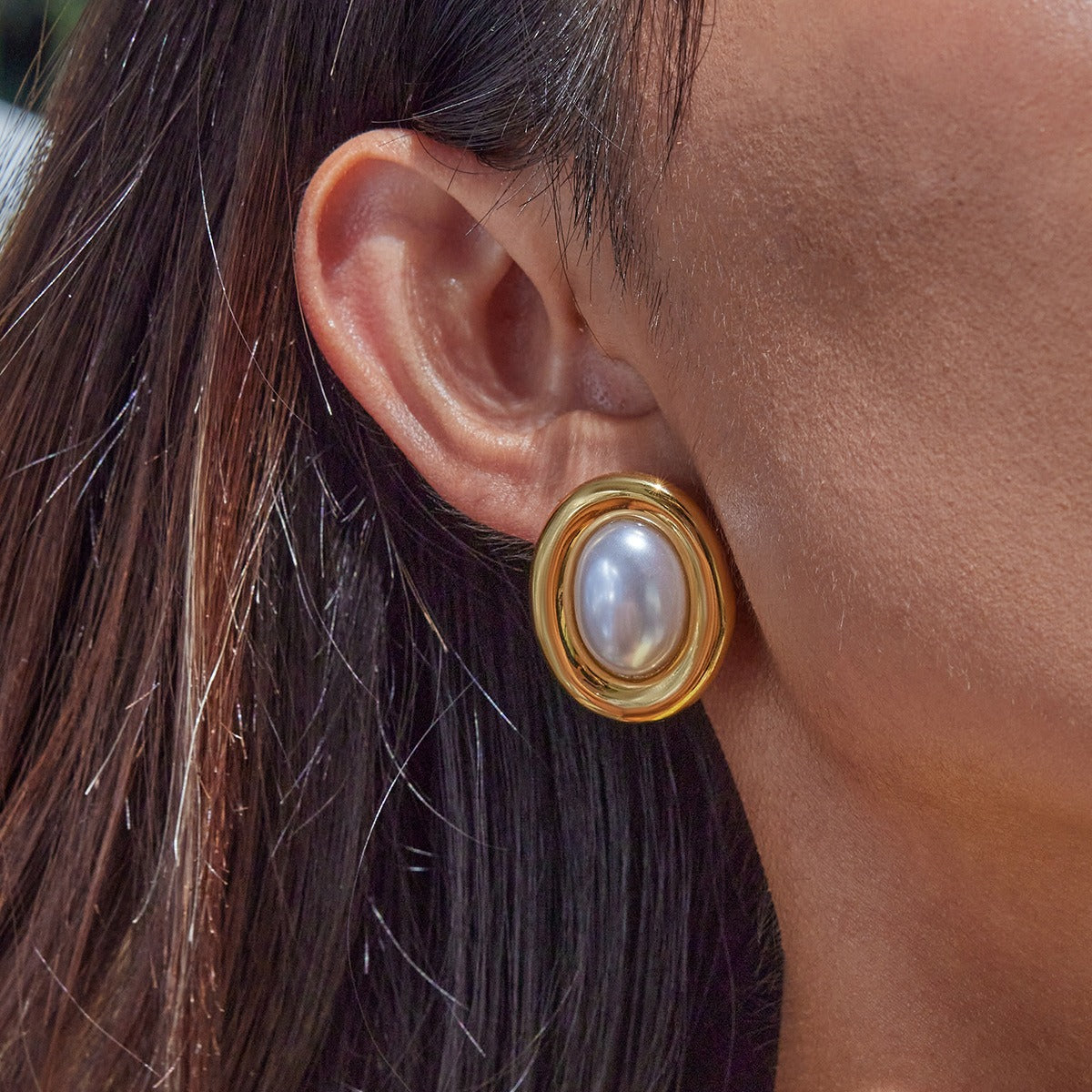 Colette – Ohrringe Vintage Perle aus Edelstahl