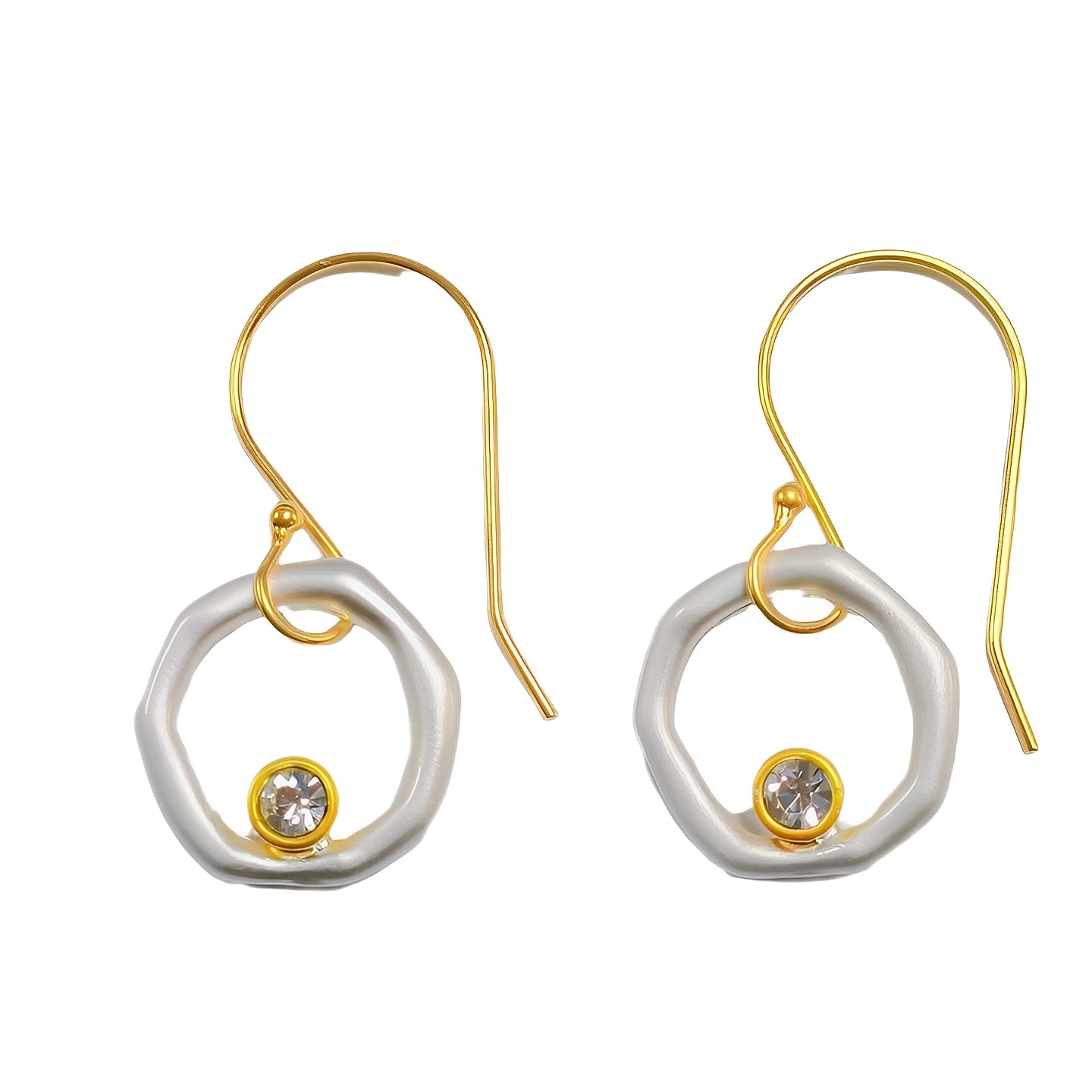 Vanya – Vintage-Ohrringe in Gold und Silber mit Zirkonia
