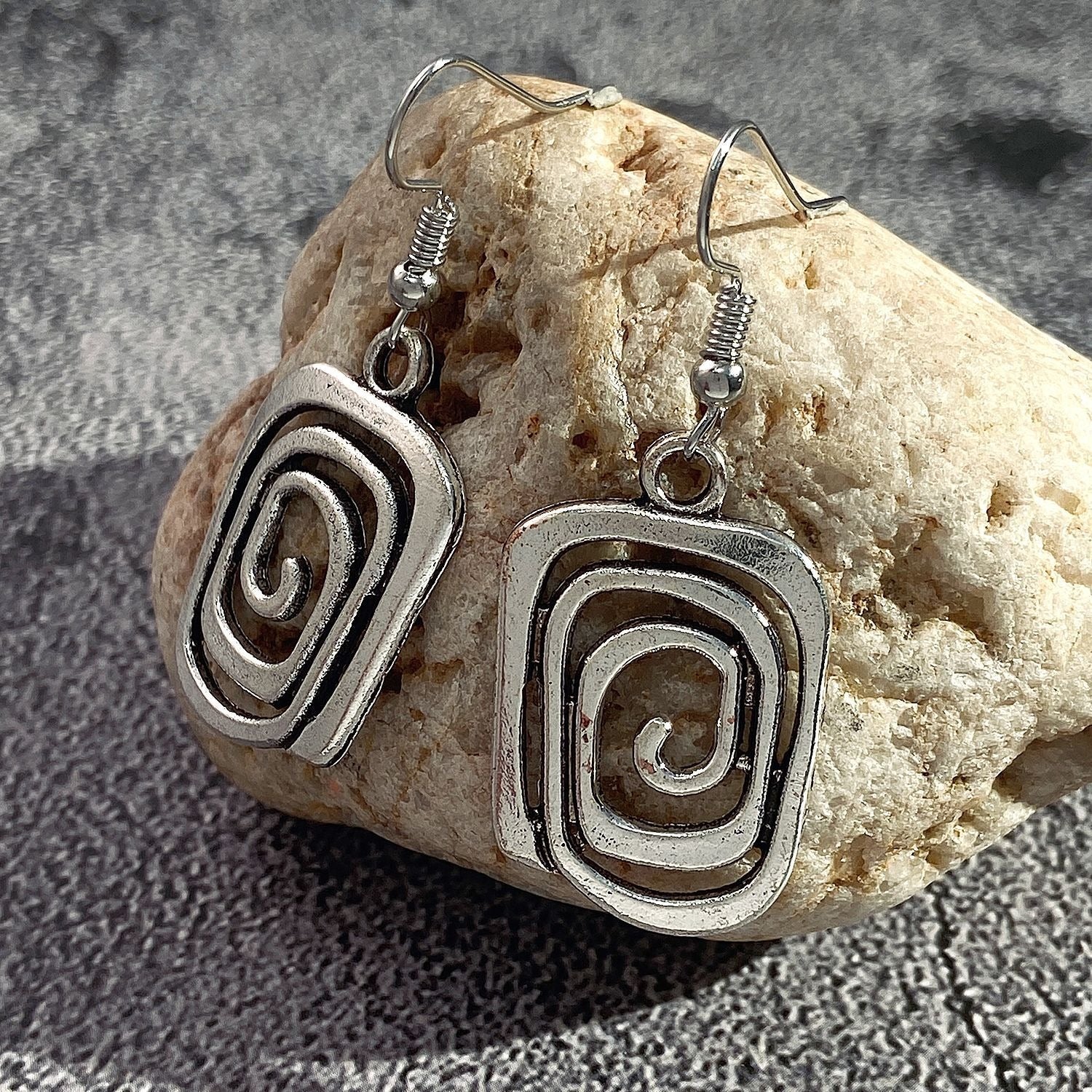 Eva – Spiral-Ohrringe Retro in Silber