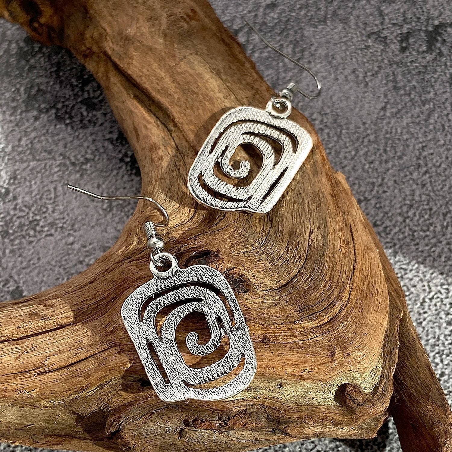Eva – Spiral-Ohrringe Retro in Silber