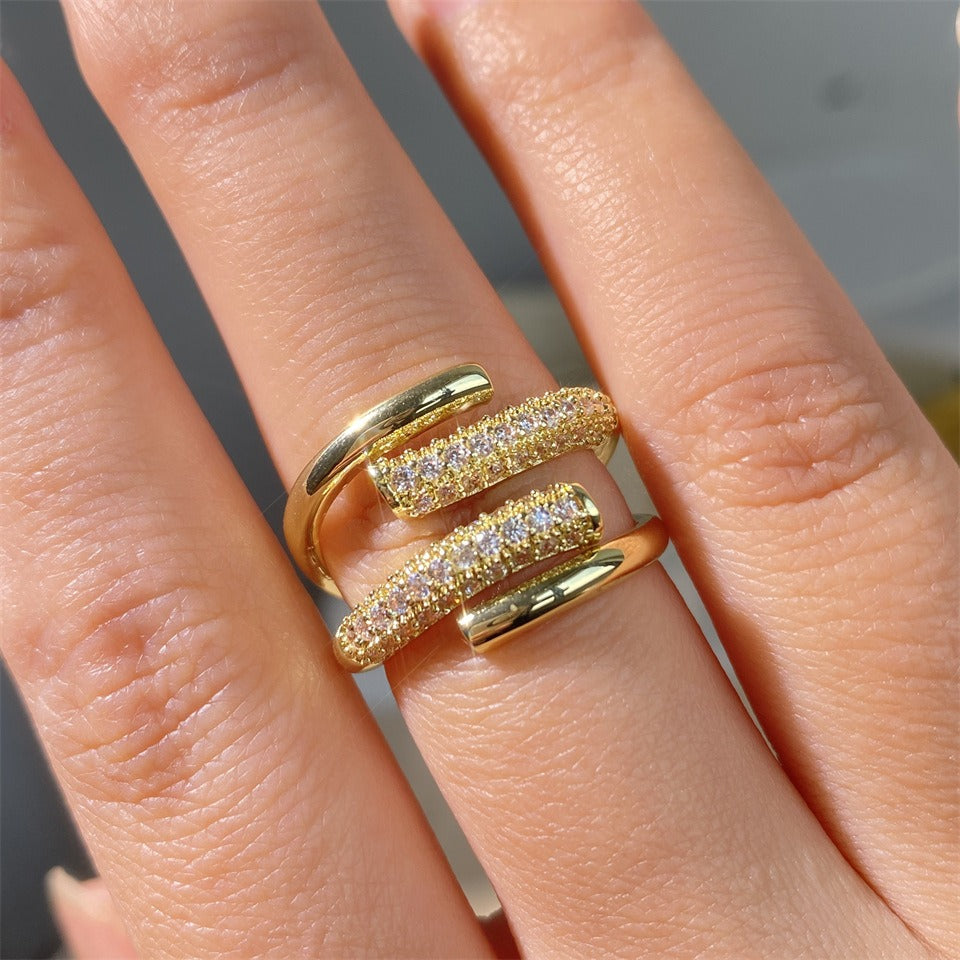 Kaede – Ring Kupfer Geometrische Elegante Form