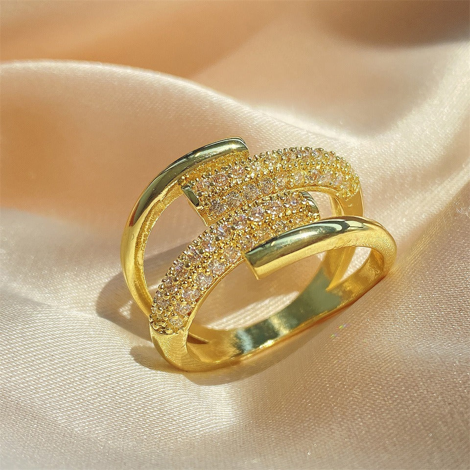 Kaede – Ring Kupfer Geometrische Elegante Form