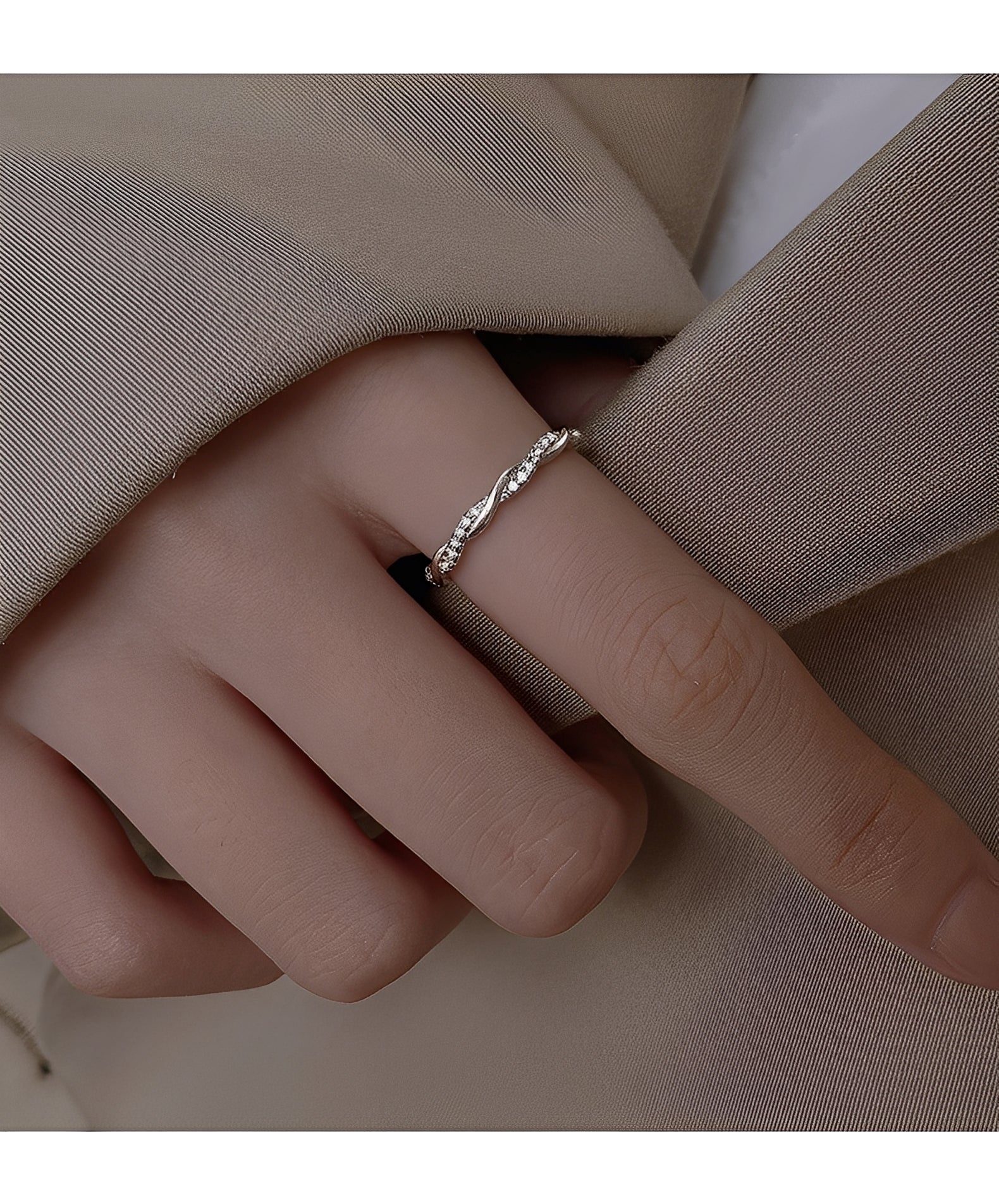 Adrien – Gedrehter Ring Silber & Gold