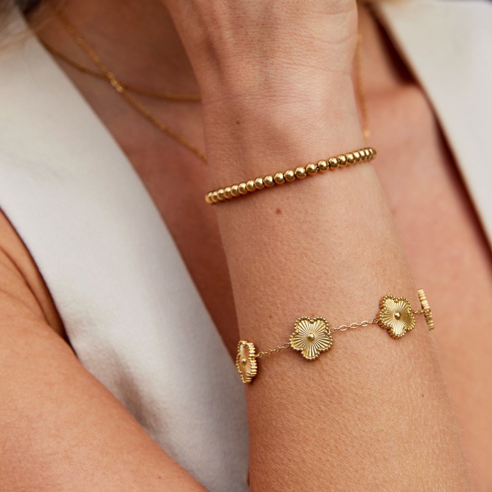 Niloya – Perlenarmband Goldfarben